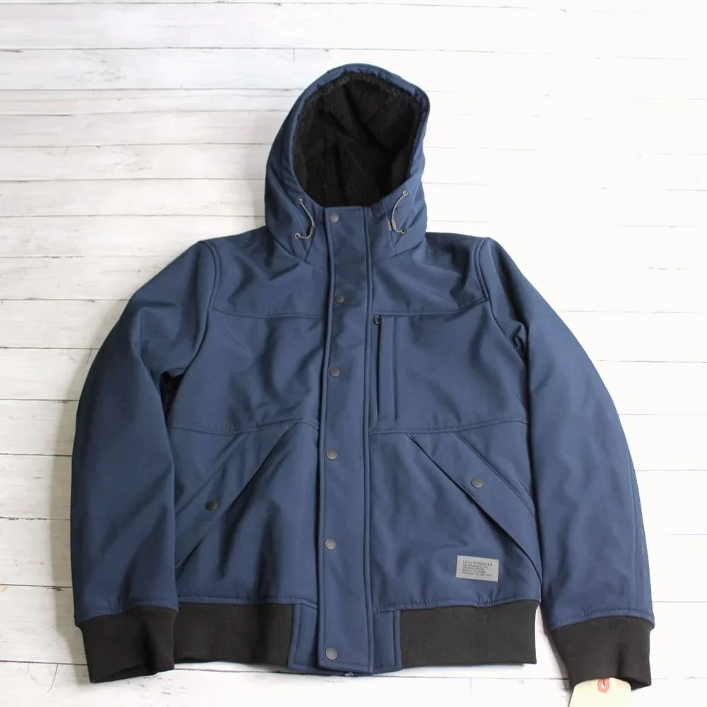 Levi Strauss Men's Winter Coat Size S Navy Blue Sherpa Lined Jacket